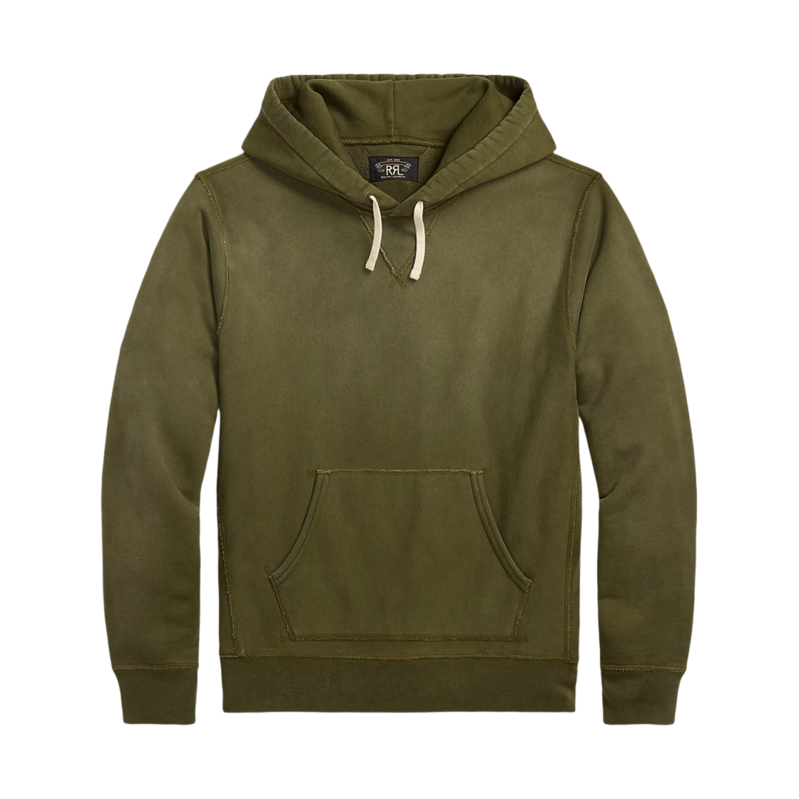 659139 Double RL Garment Dye Fleece Hoodie Olive