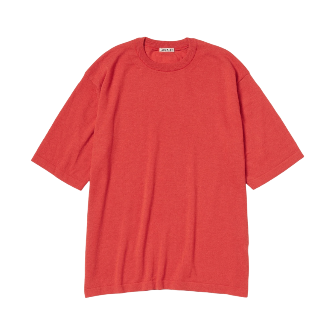 오라리 캐시미어 하드 트위스트 니트 티셔츠 레드 - 23SS(Auralee Cashmere Hard Twist Knit T-Shirt Red - 23SS) - 1