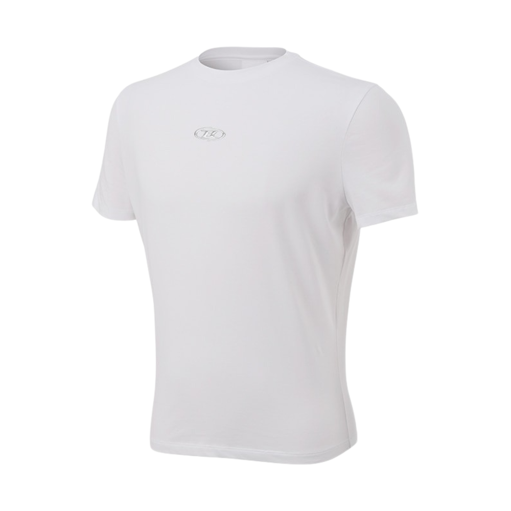 본투윈 실버 B 로고 머슬핏 티셔츠 화이트(BORN TO WIN Silver B Logo Muscle Fit T-Shirts White)