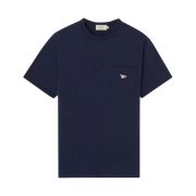 Maison Kitsune Tricolor Fox Patch Classic Pocket T-Shirt Navy