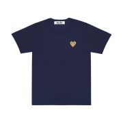 (W) Play Comme des Garcons Gold Heart T-Shirt Navy