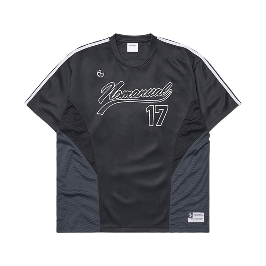 노매뉴얼 스윕 베이스볼 저지 차콜(NOMANUAL Sweep Baseball Jersey Charcoal)
