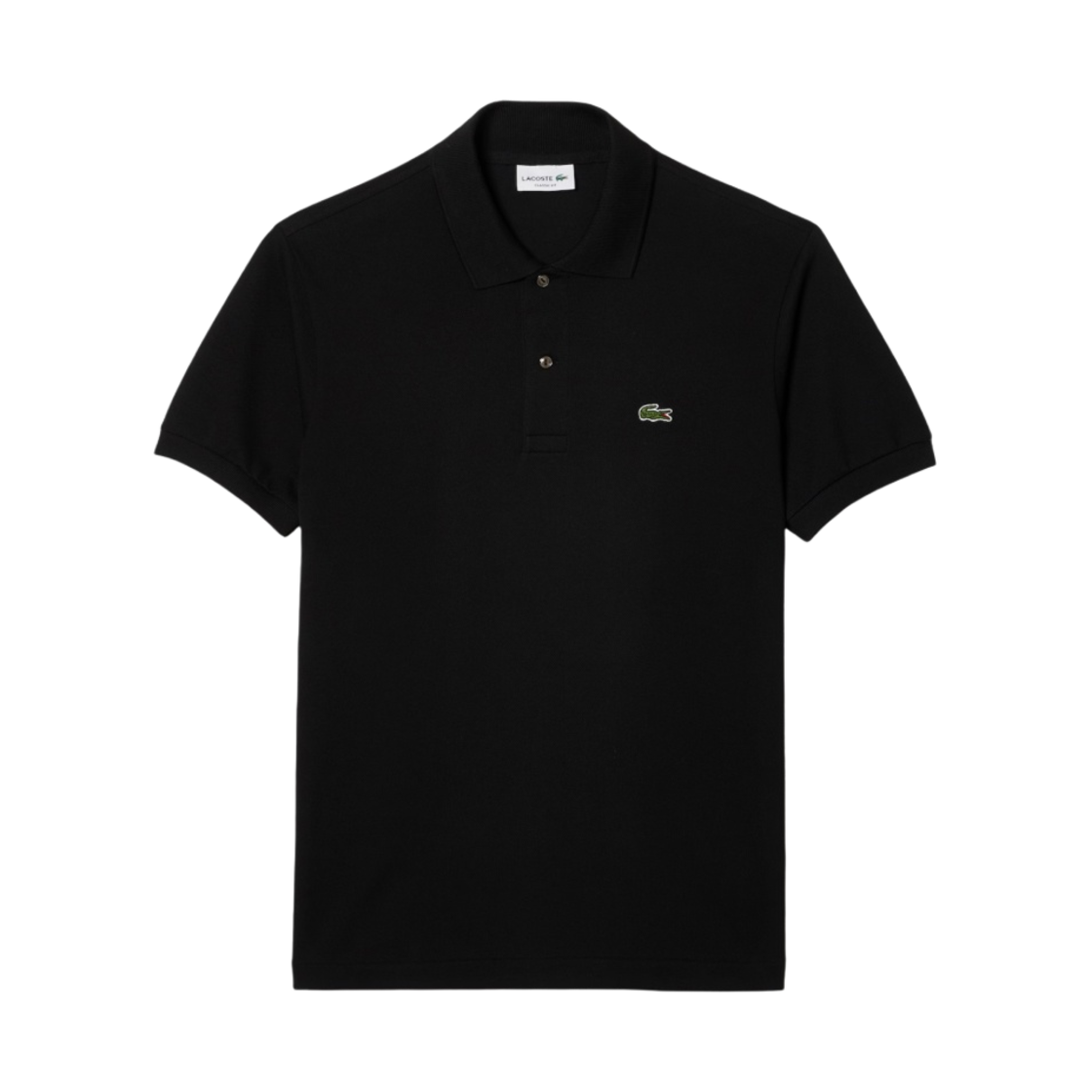 라코스테 오리지널 L.12.12 쁘띠 피케 코튼 폴로 클래식 핏 블랙(Lacoste Original L.12.12 Petit Pique Cotton Polo Classic Fit Black)