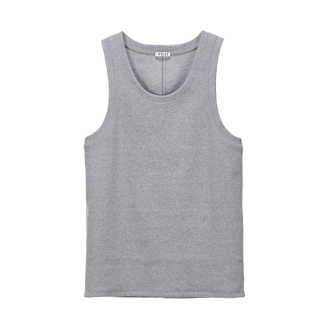 YJ0424_12_copy02 YUJI Mens Yuji Logo Printed Tank Top Melange Grey