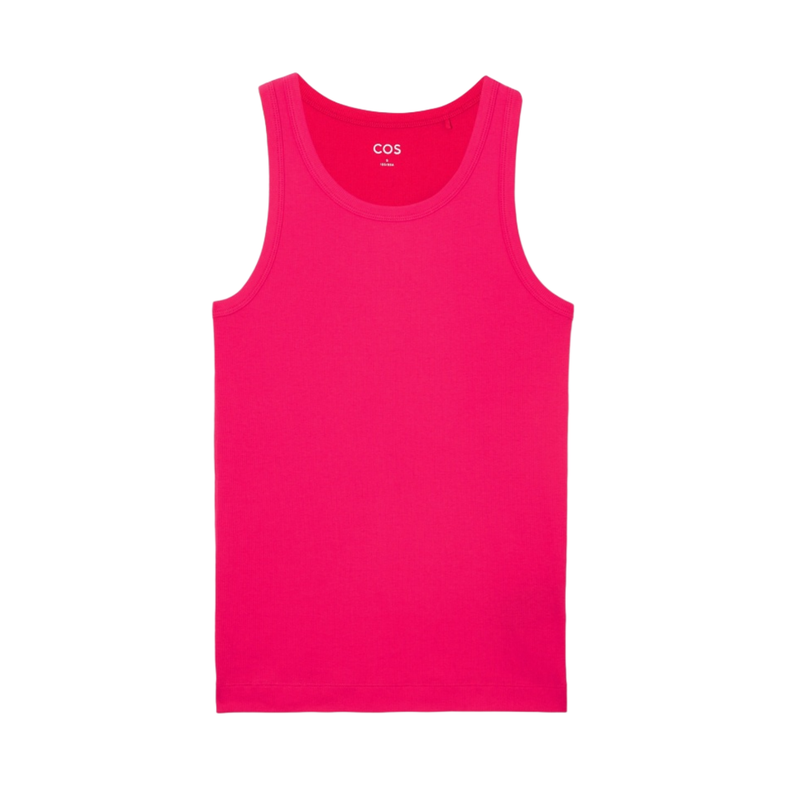 (W) 코스 리브드 슬리브리스 탑 푸시아 핑크((W) COS Ribbed Sleeveless Top Fuchsia Pink) - 1