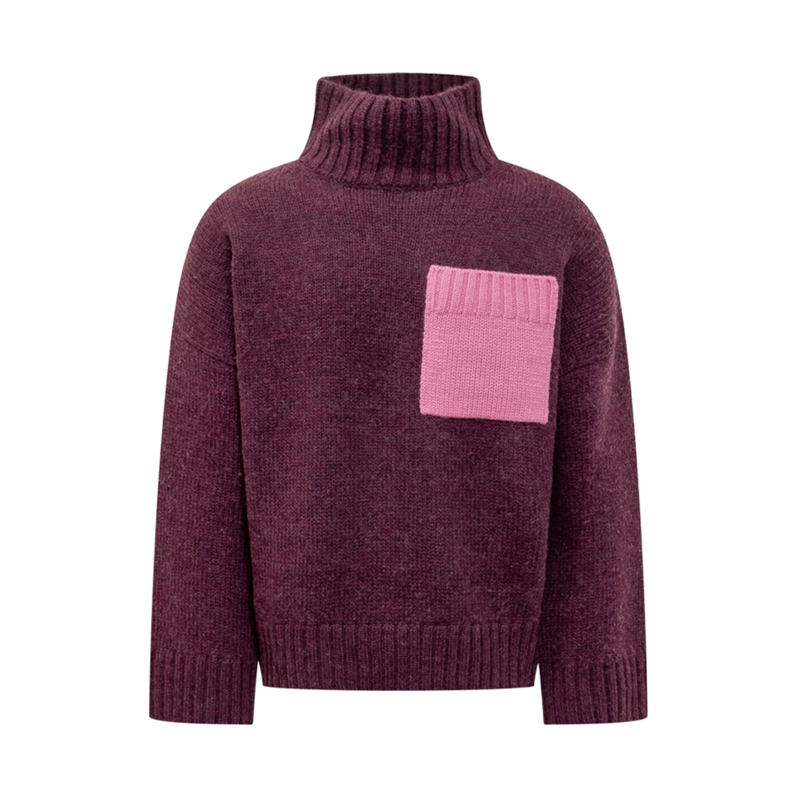 KW1269YN0367724 JW Anderson Patch Poket Turtleneck Sweater Burgundy