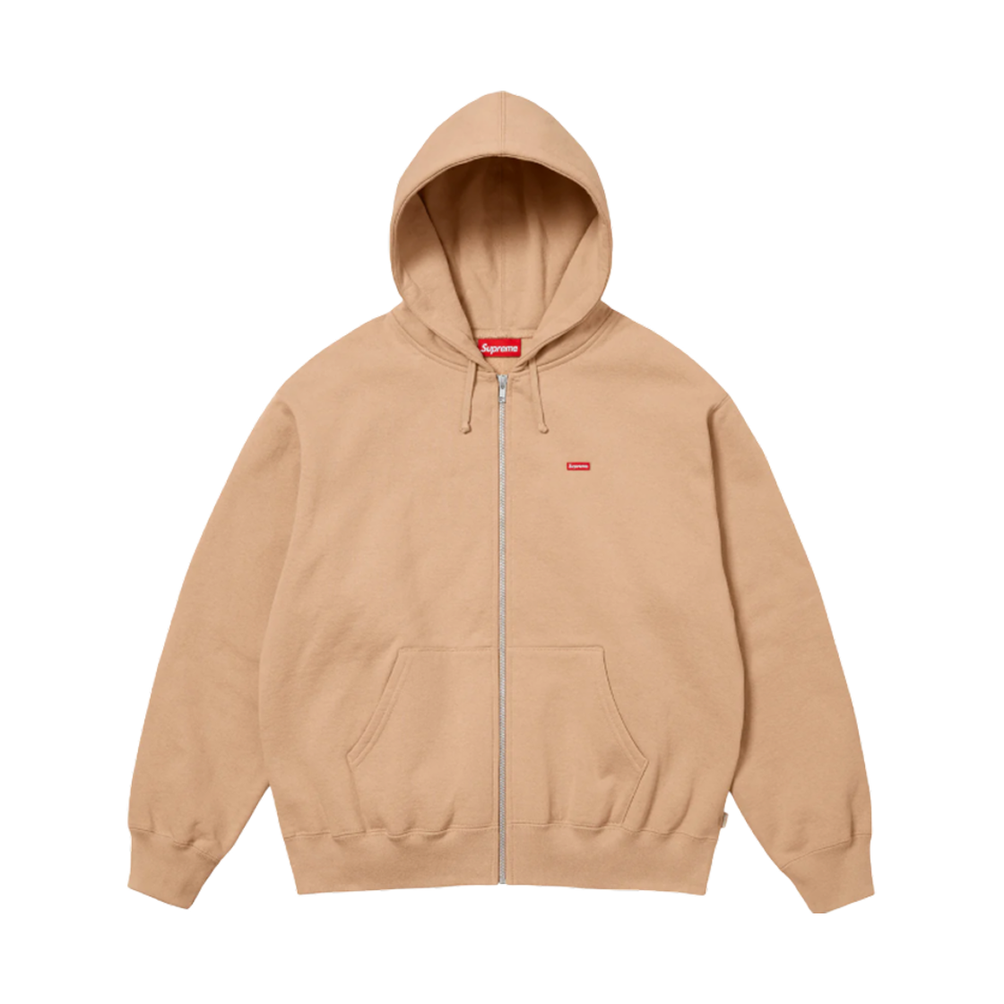 - Supreme Small Box Zip Up Hooded Sweatshirt Khaki - 25SS