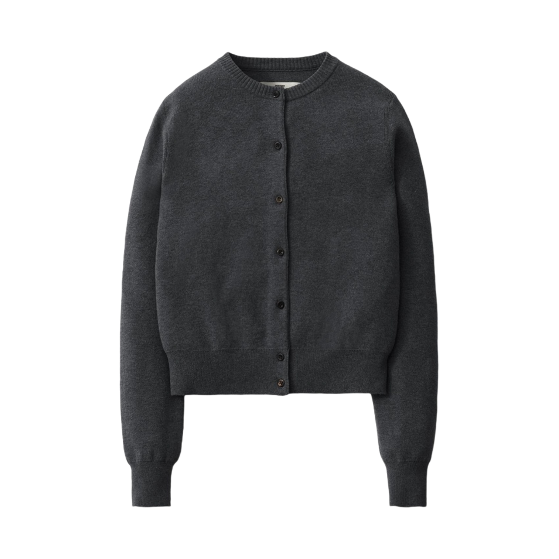 (W) 포터리 라운드넥 가디건 샤콜((W) Pottery Round Neck Cardigan Charcoal)