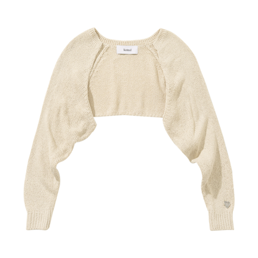 K25SSU10LN Knitted W Summer Boucle Bolero Cardigan Linen