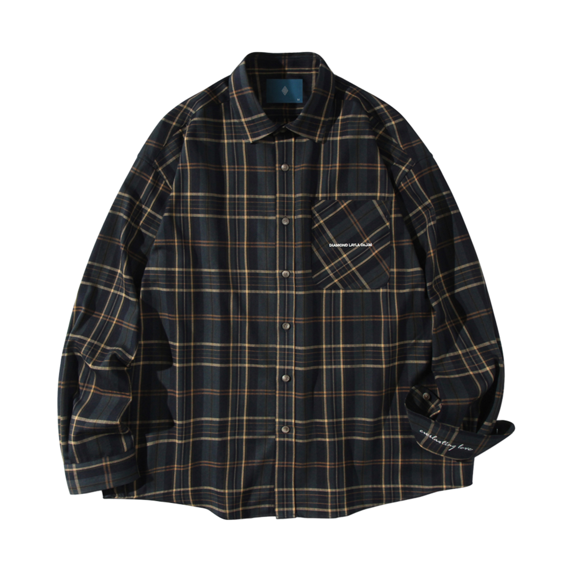 다이아몬드 레이라 헤링본 클래식 그린 체크 셔츠 S41(Diamond Layla Herringbone Classy Green Check Shirt S41)
