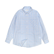 KIJIKO Semi Overfit Check Shirt Blue