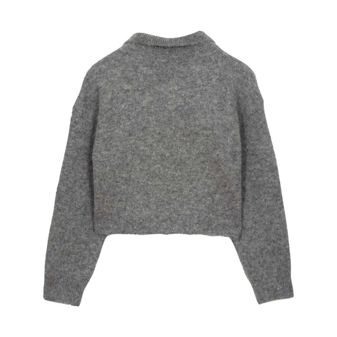 (W) 헤이그 언 알파카 크롭 니트 그레이((W) Haag An Alpaca Crop Knit Grey) - 2