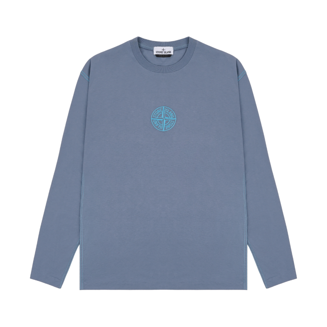 스톤 아일랜드 20744 가먼트 다이드 롱슬리브 티셔츠 파우더 블루 - 21SS