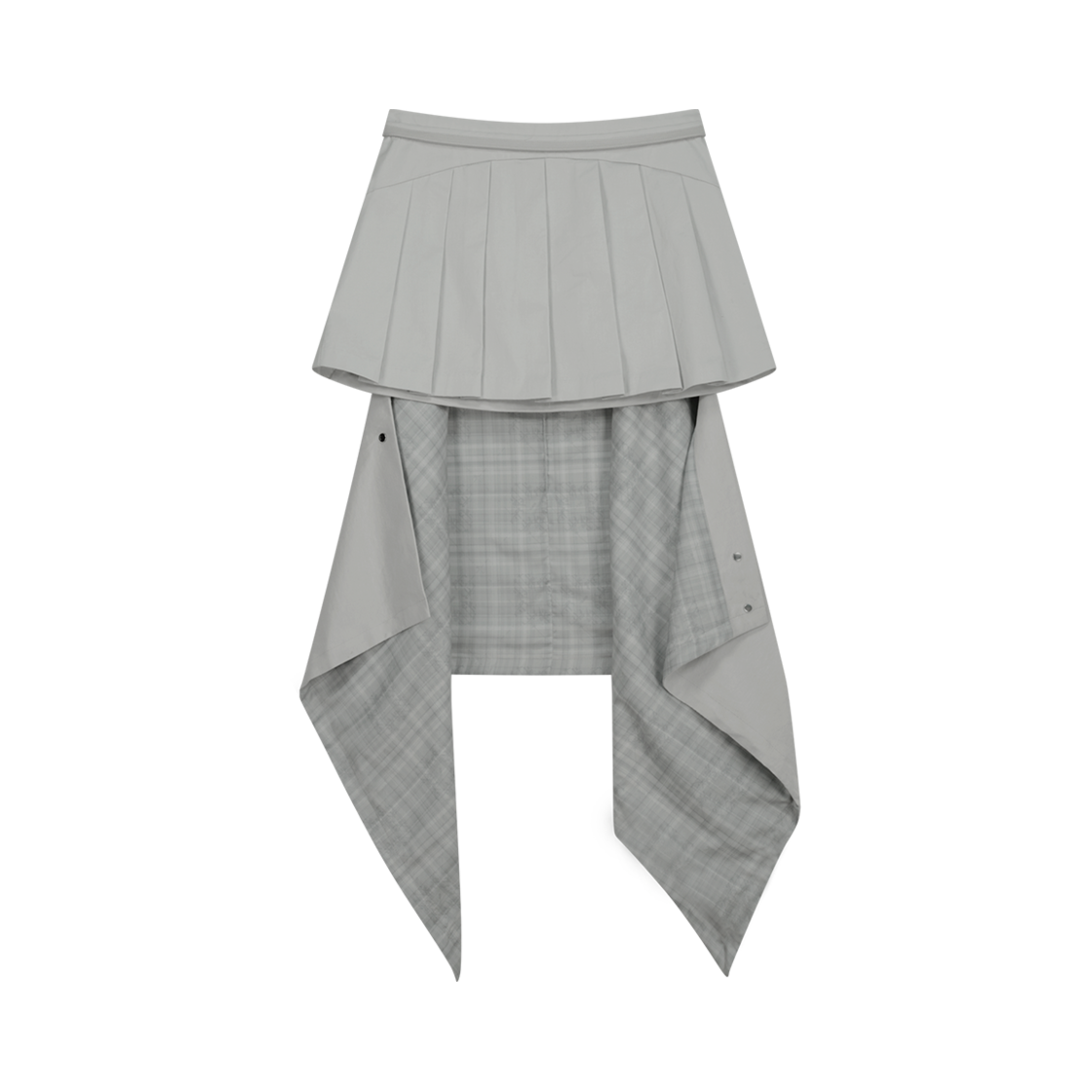 25SS-SK03-WGR OJOS Multipanel Pleats Skirt Warm Grey