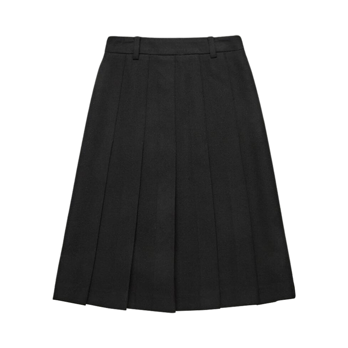 (W) 던스트 플란넬 플리츠 미디 스커트 블랙((W) Dunst Flannel Pleats Midi Skirt Black) - 1