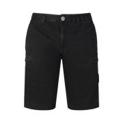 Stone Island L0504 Stretch Broken Twill Garment Dyed Shorts Black - 21SS