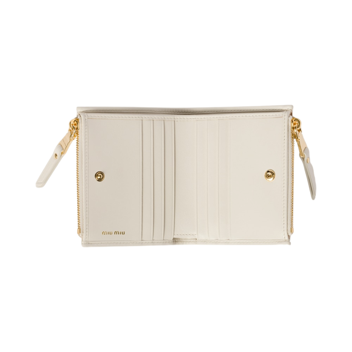 미우 미우 스몰 마테라쎄 나파 레더 월렛 화이트(Miu Miu Small Matelasse Nappa Leather Wallet White) - 2