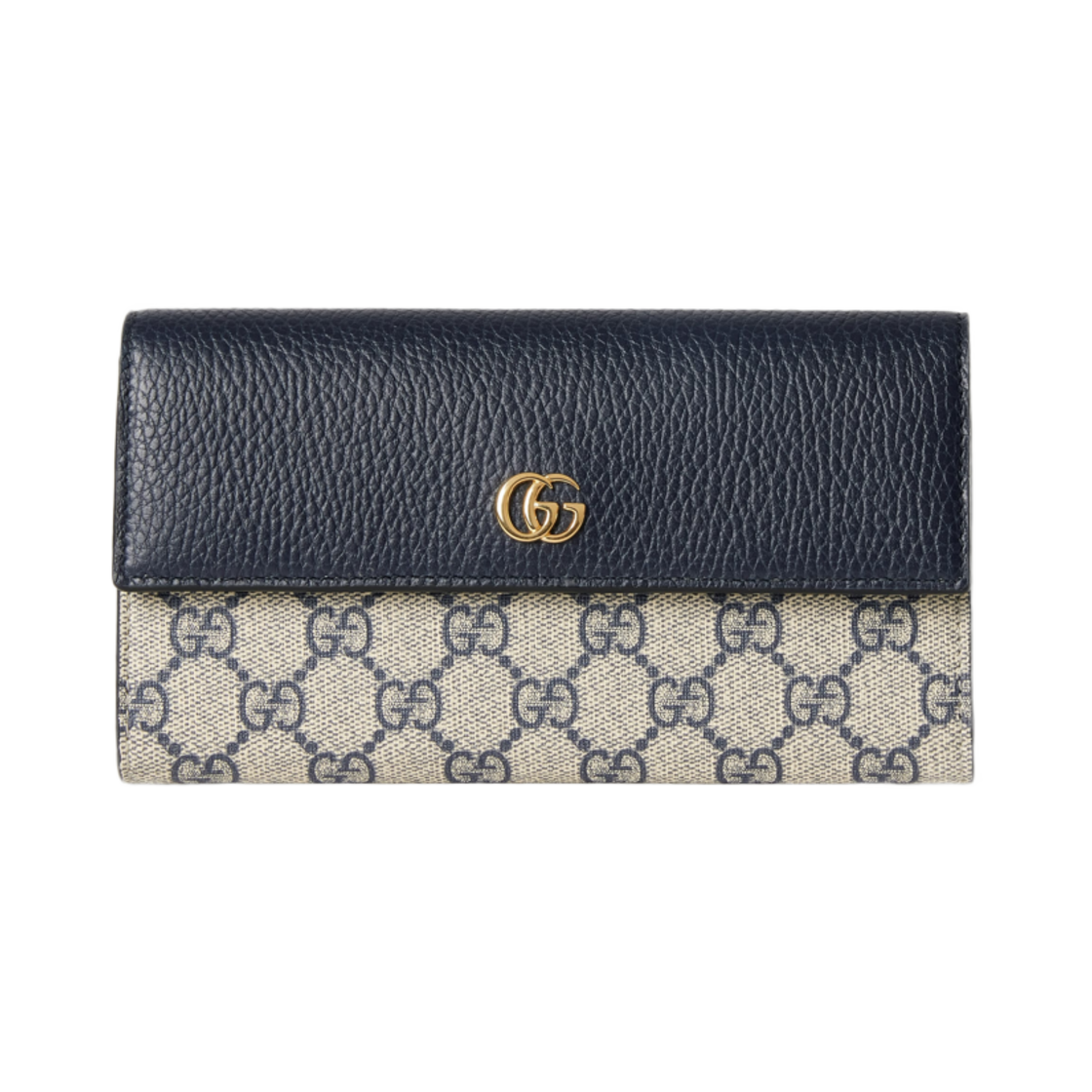 456116-17WAG-4041 Gucci GG Marmont Bi-Color Continental Wallet Beige Blue