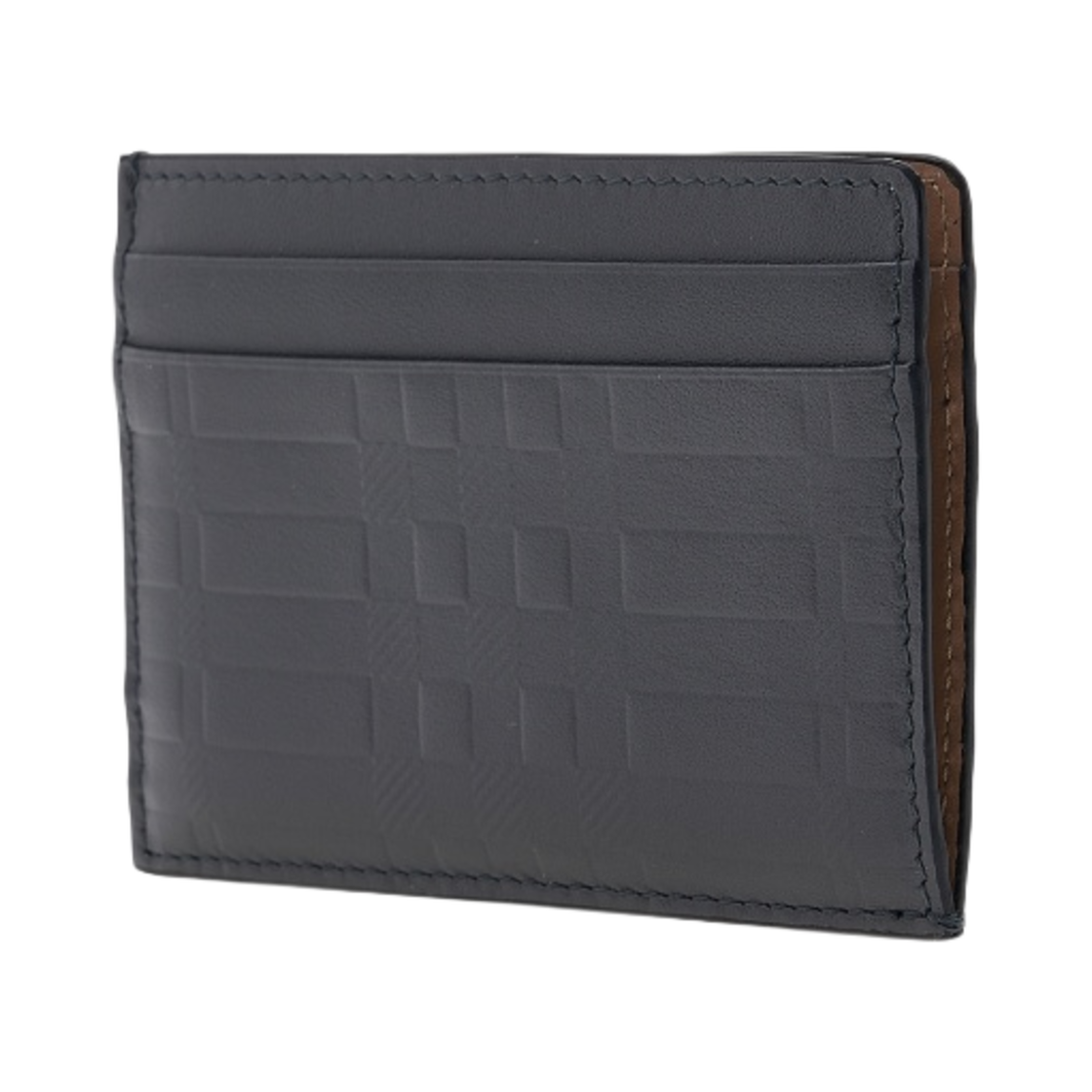 버버리 엠보스드 체크 레더 카드 케이스 다크 애쉬 그레이(Burberry Embossed Check Leather Card Case Dark Ash Grey) - 2