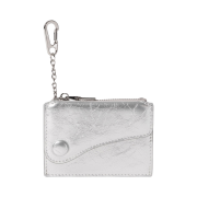Le Masque Dot Saddle Keyring Coin & Card Wallets Silver