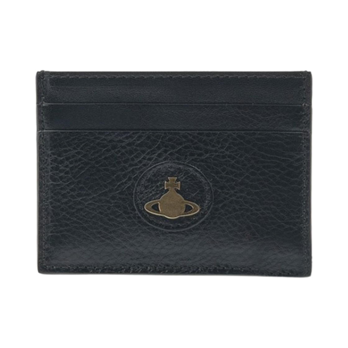 5112001OU-L0067-N401 Vivienne Westwood Polished Flat Card Holder Black