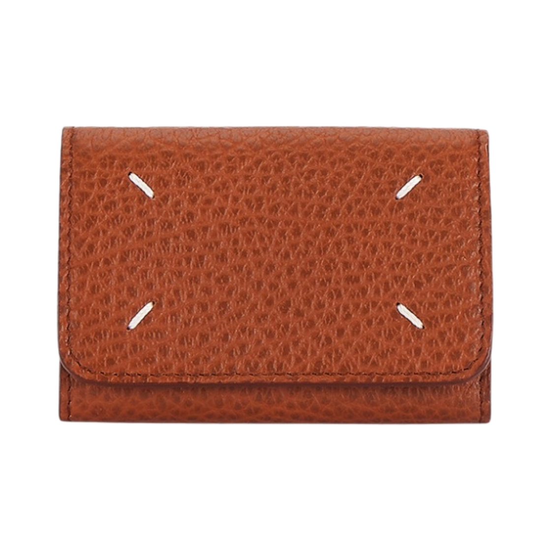 메종 마르지엘라 엠보스 그레인드 카프스킨 컴팩트 카드 홀더 브라운(Maison Margiela Embossed Grained Calfskin Compact Card Holder Brown) - 1