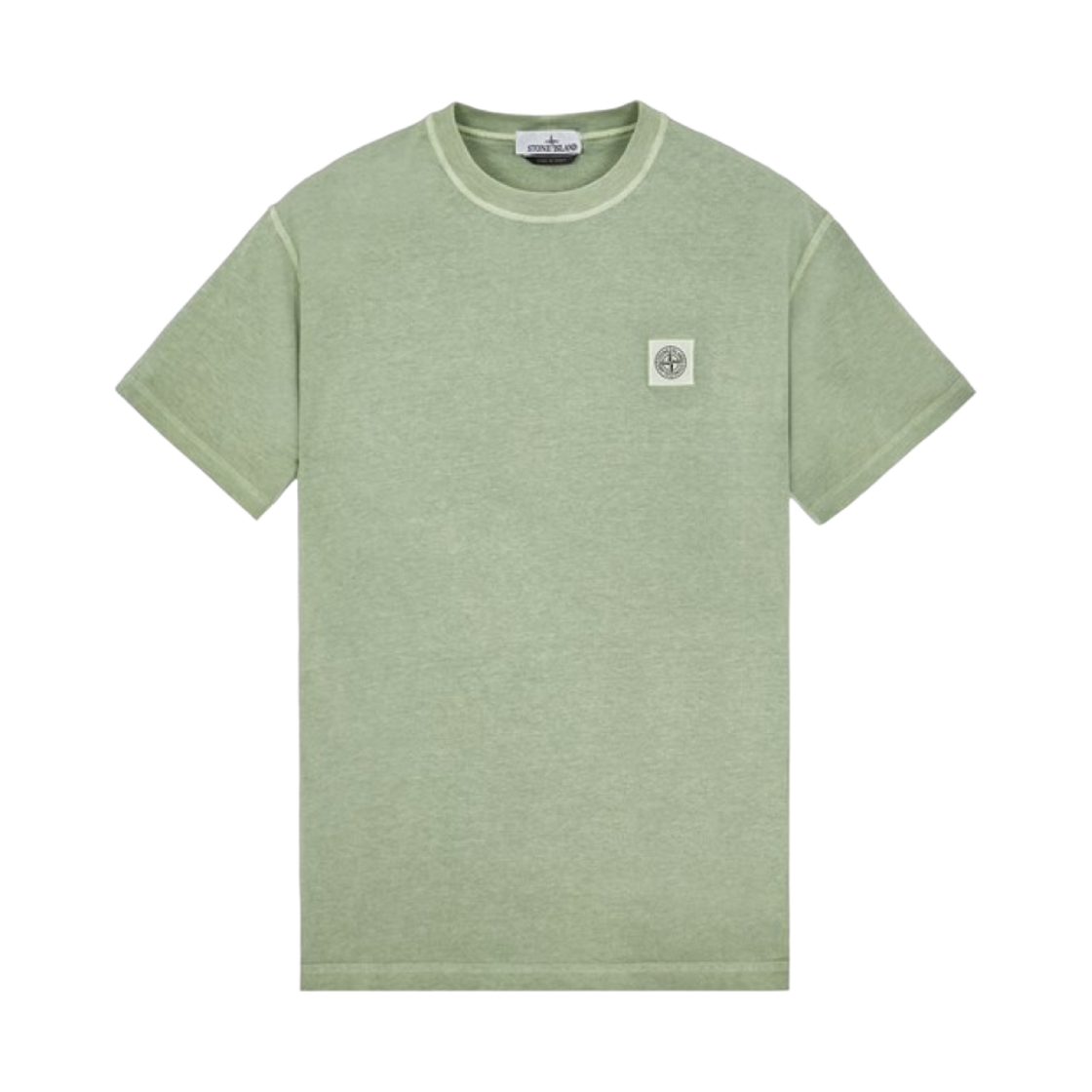 스톤 아일랜드 23757 오가닉 코튼 피사토 이펙트 티셔츠 세이지 그린 - 23SS(Stone Island 23757 Organic Cotton Fissato Effect T-Shirt Sage Green - 23SS) - 1