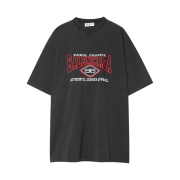 Balenciaga Logo Cotton Oversized T-Shirt Black