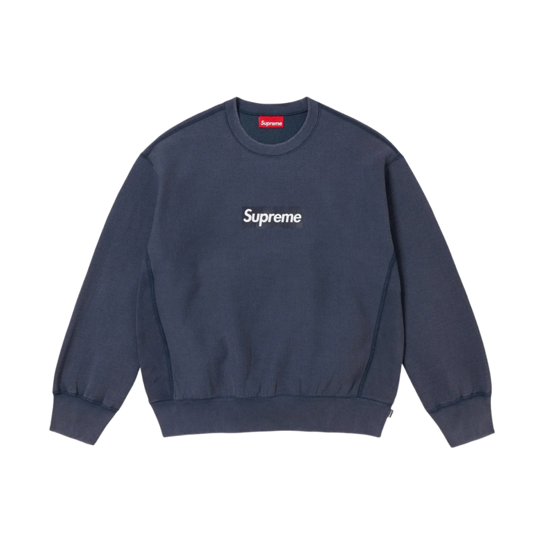 슈프림 워시드 박스로고 크루넥 네이비 - 25SS(Supreme Washed Box Logo Crewneck Navy - 25SS)