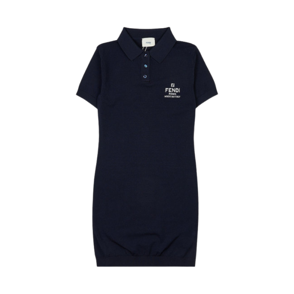 (키즈) 펜디 로고 폴로 드레스 네이비((Kids) Fendi Logo Polo Dress Navy)