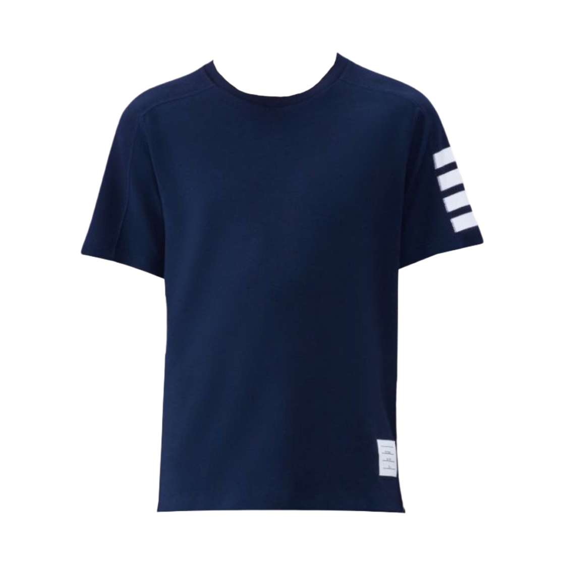 톰브라운 코튼 사선 숏슬리브 스트라이프 티셔츠 네이비