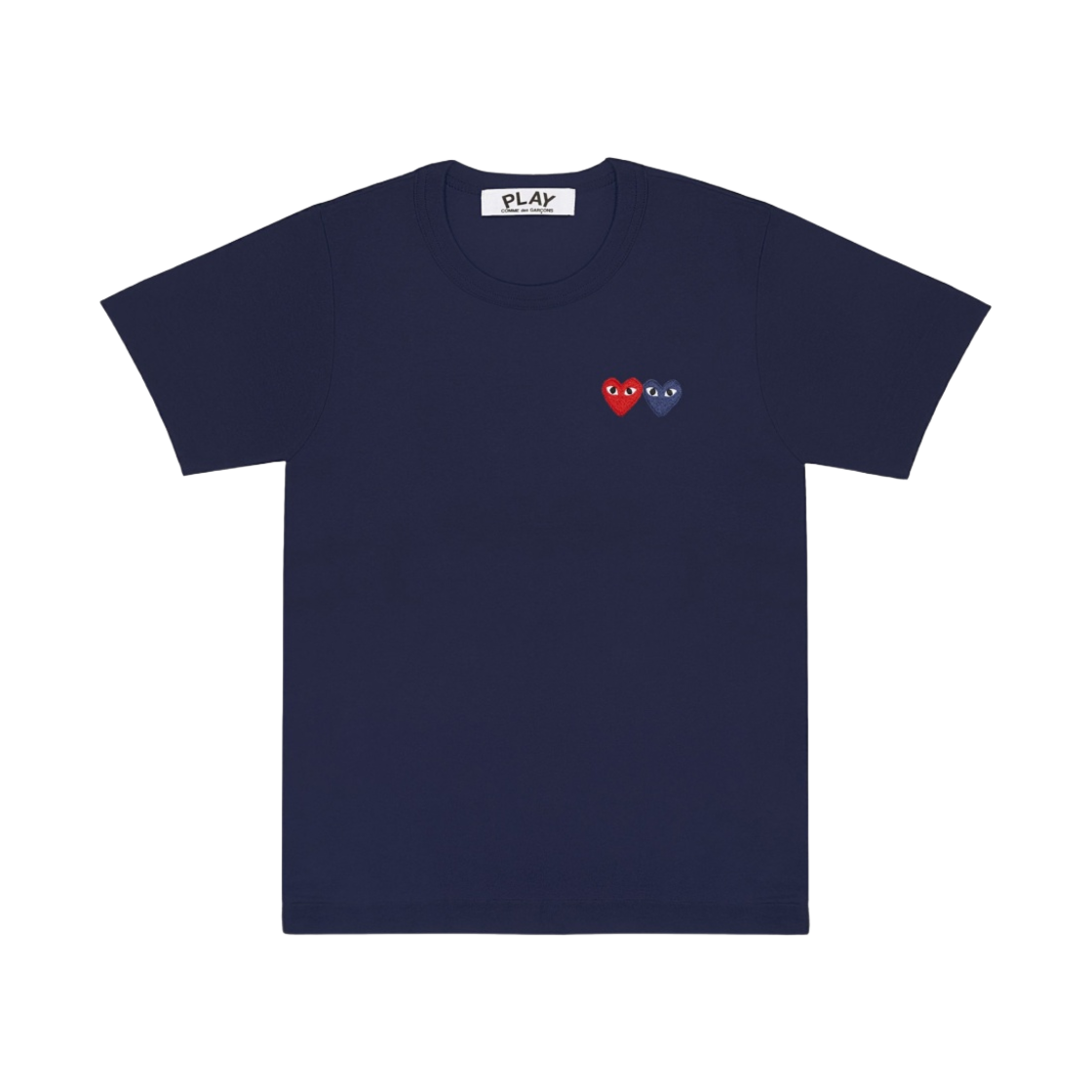 플레이 꼼데가르송 더블 하트 티셔츠 네이비(Play Comme des Garcons Double Heart T-Shirt Navy)