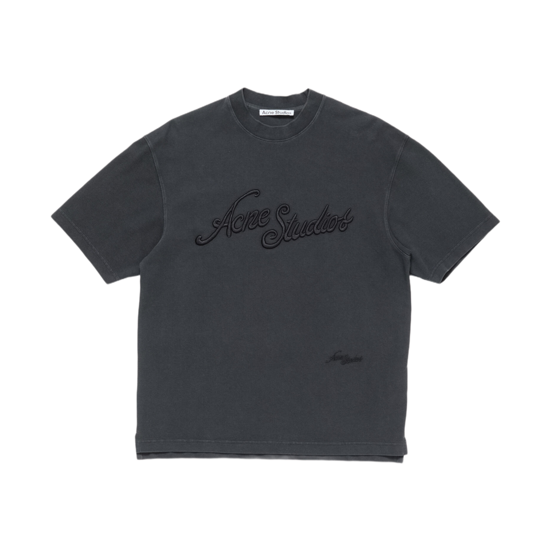 (W) 아크네 스튜디오 로고 티셔츠 릴렉스드 핏 블랙((W) Acne Studios Logo T-Shirt Relaxed Fit Black) - 1