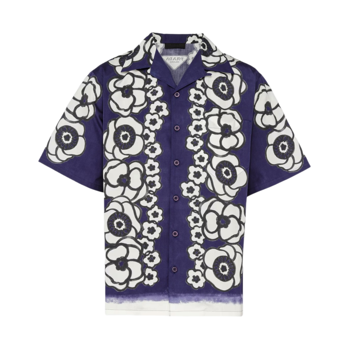 프라다 숏슬리브 코튼 셔츠 블루 베이지(Prada Short Sleeve Cotton Shirt Blue Beige) - 1