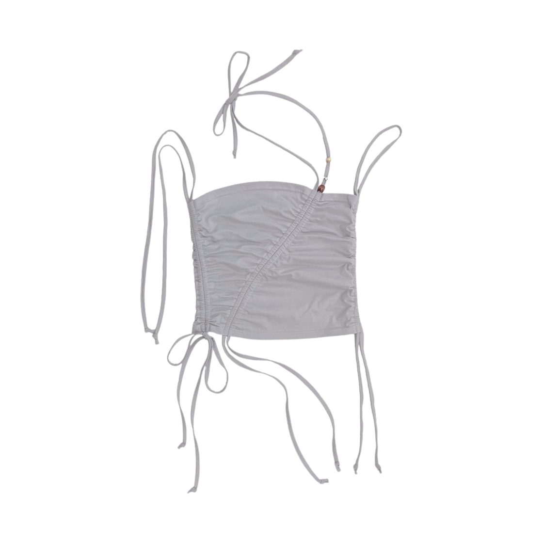 루바티 셔링 스트랩 튜브 탑 도브 그레이(Rubati Shirring Strap Tube Top Dove Grey)