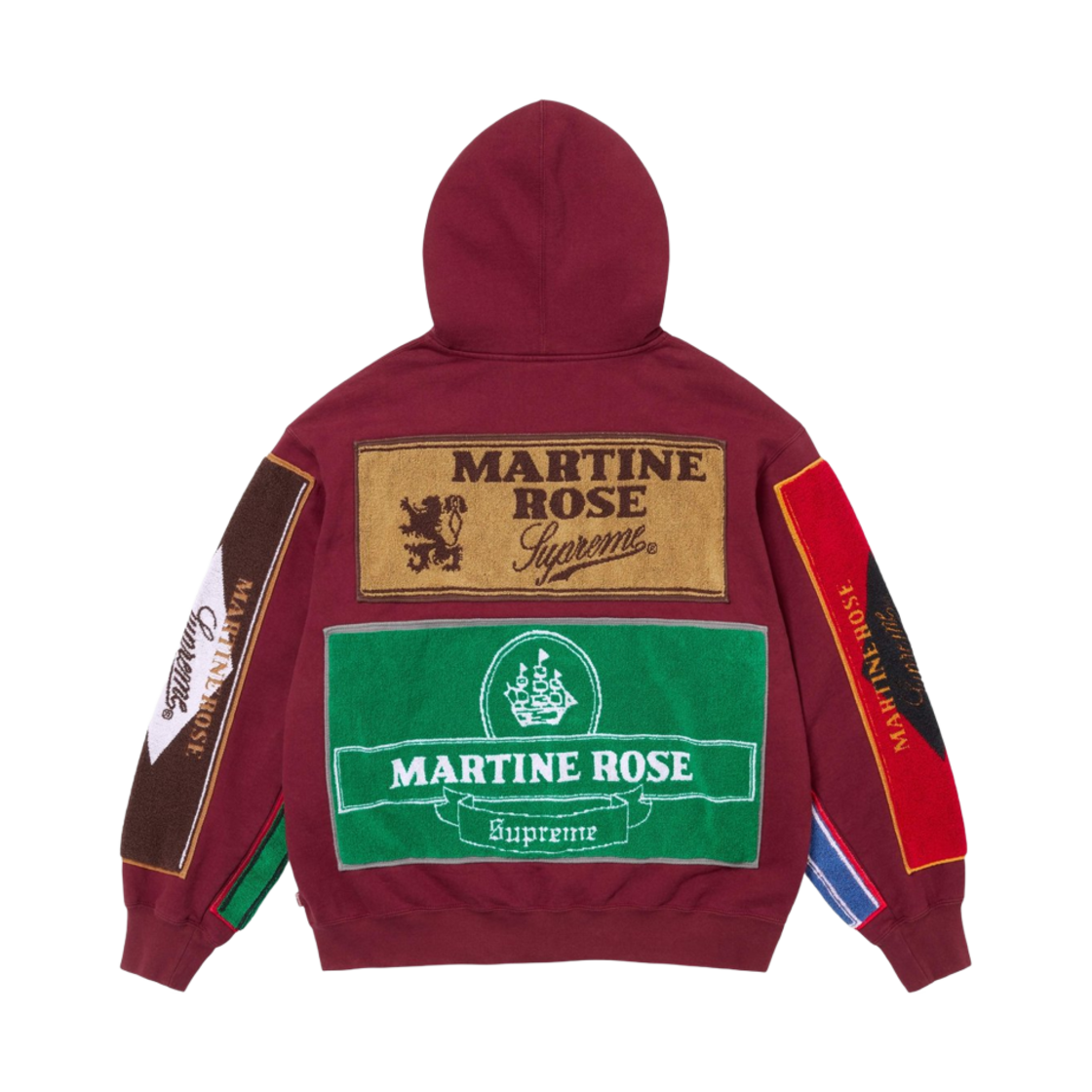 슈프림 x 마틴 로즈 타월 집업 후드 스웨트셔츠 카디널 - 24FW(Supreme x Martine Rose Towel Zip Up Hooded Sweatshirt Cardinal - 24FW)