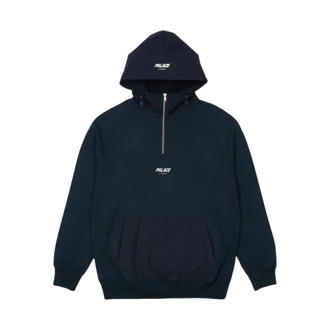팔라스 1/4 집 코튼 패널 후드 네이비 - 22FW(Palace 1/4 Zip Cotton Panel Hood Navy - 22FW) - 1