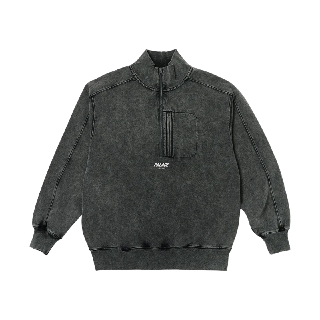 팔라스 워시드 테리 1/2 집 퍼넬 블랙 - 23SS(Palace Washed Terry 1/2 Zip Funnel Black - 23SS) - 1