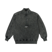 Palace Washed Terry 1/2 Zip Funnel Black - 23SS