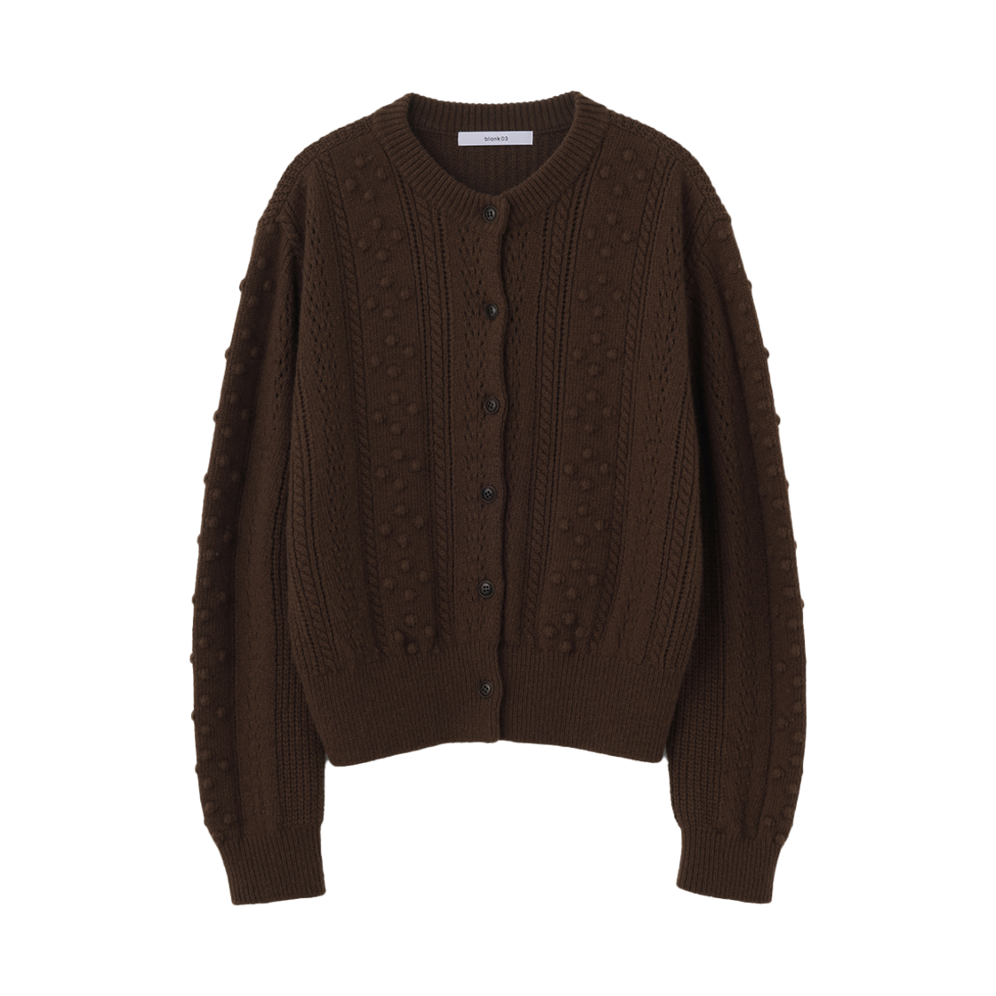 블랭크공삼 빈티지 케이블 니트 가디건 브라운(Blank03 Vintage Cable Knit Cardigan Brown)