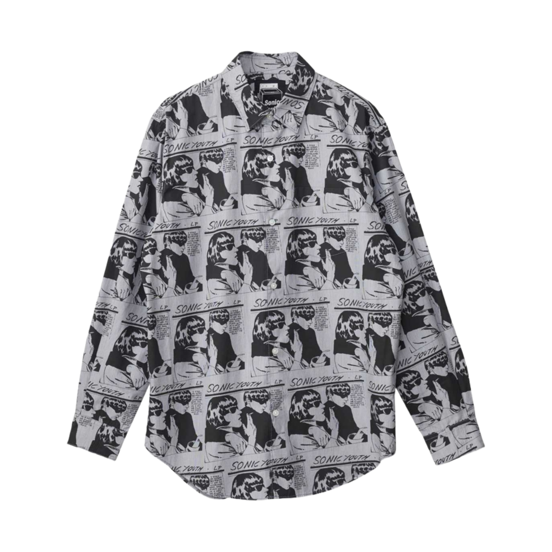 히스테릭 글래머 소닉 유스 구 스크래치 패턴 레귤러 칼라 셔츠 그레이(Hysteric Glamour Sonic Youth Goo Scratch Pattern Regular Collar Shirt Gray) - 1