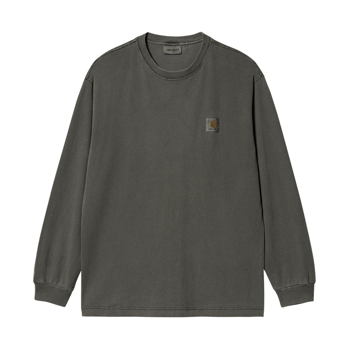 I029948-89-GD Carhartt WIP Nelson Long Sleeve T-Shirt Black Garment Dyed