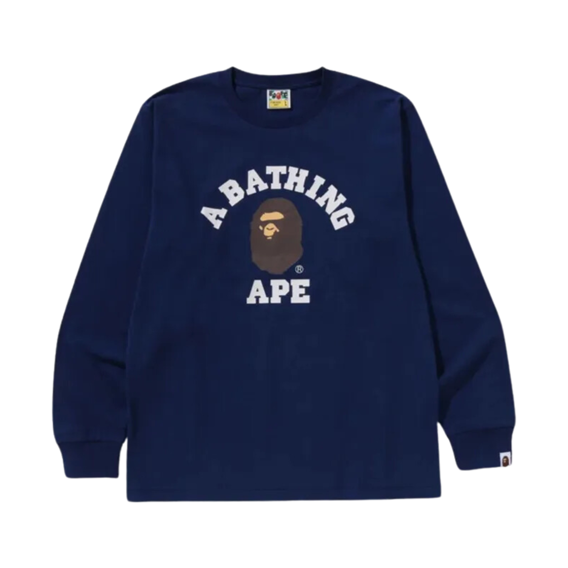 - BAPE College L/S T-Shirt Navy