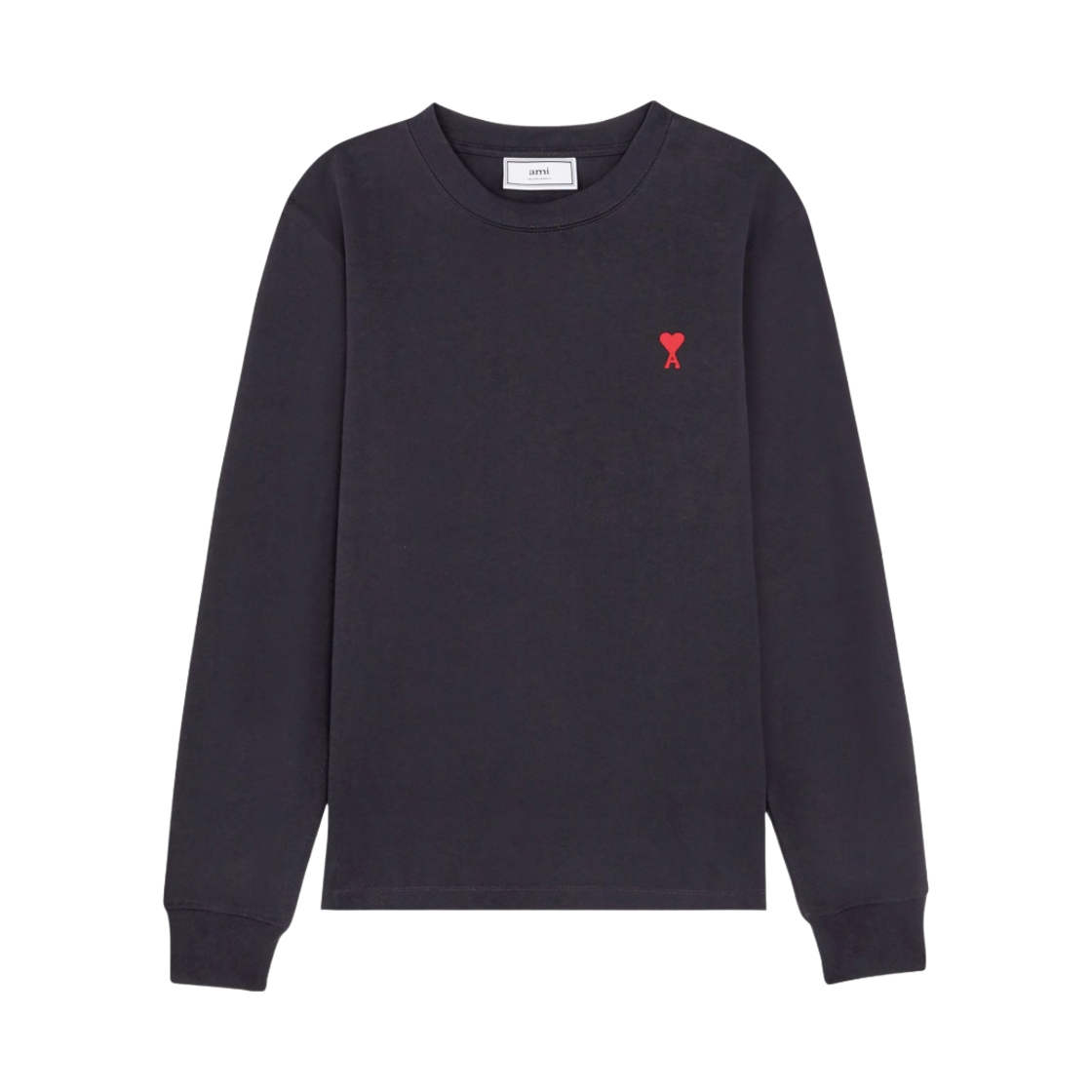 E21HJ005-701-410 AMI de Coeur LS T-Shirt Navy Marine - 21SS