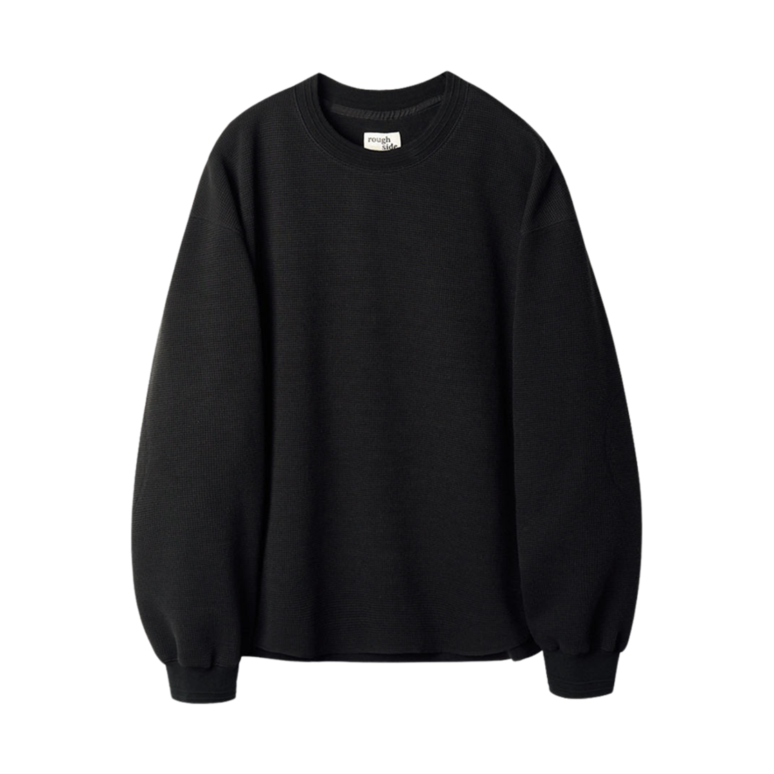 러프 사이드 와플 롱슬리브 블랙(Rough Side Waffle Long Sleeve Black)