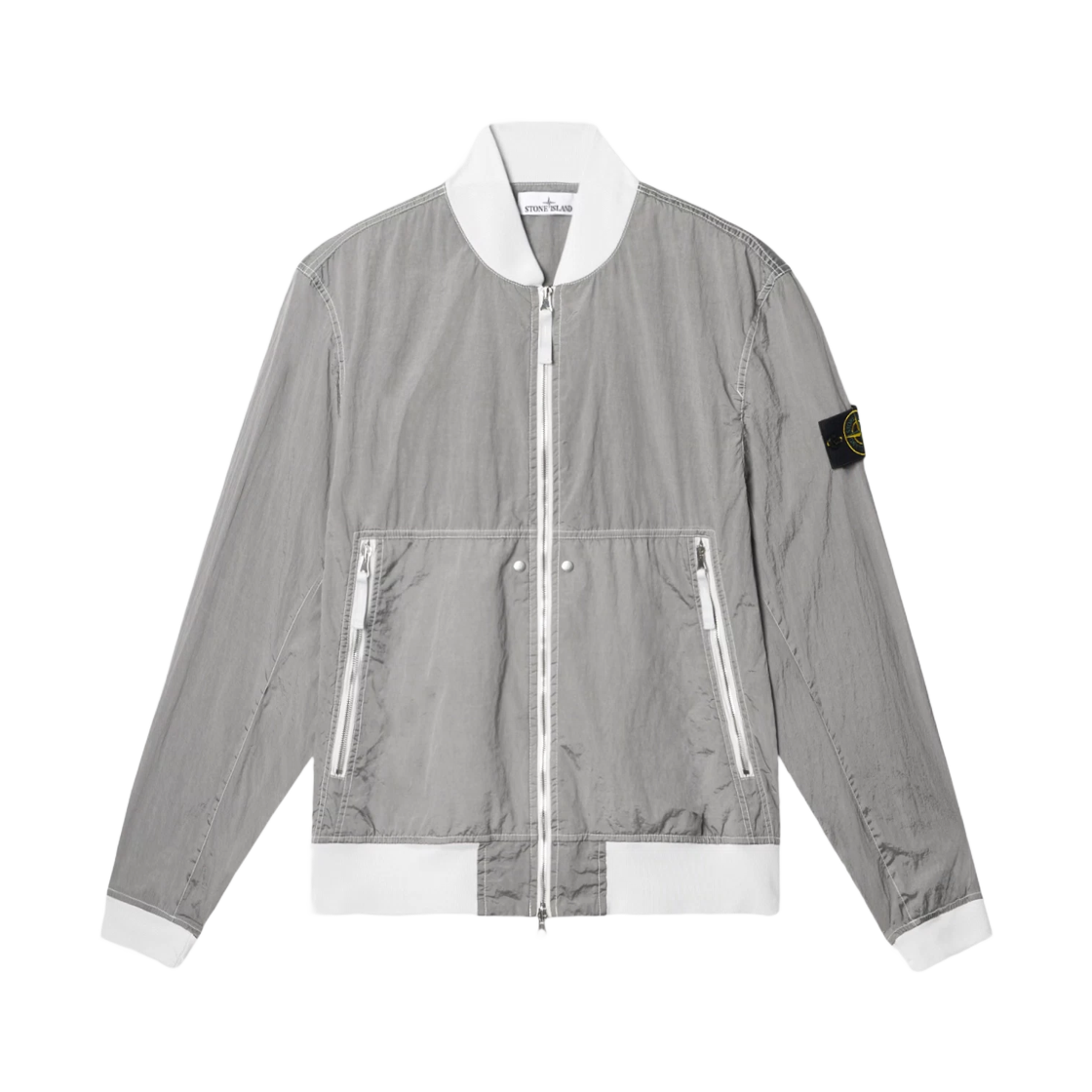 K1S1541000-19S0020-V0061 Stone Island 4100019 Nylon Metal Watro TC in Econyl Bomber Jacket with Light Water and Wind Resistance Pearl Grey - 25SS