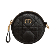 Dior Caro Detachable Coin Purse Black