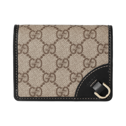 Gucci GG Emblem Mini Wallet Beige Black