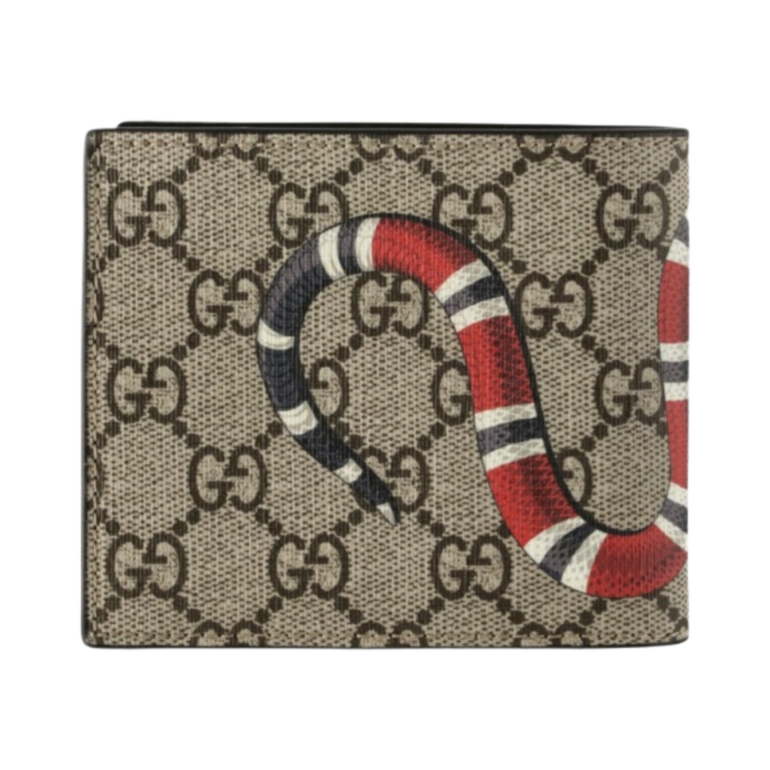 구찌 킹스네이크 프린트 GG 슈프림 지갑 베이지 에보니(Gucci Kingsnake Print GG Supreme Wallet Beige Ebony) - 3