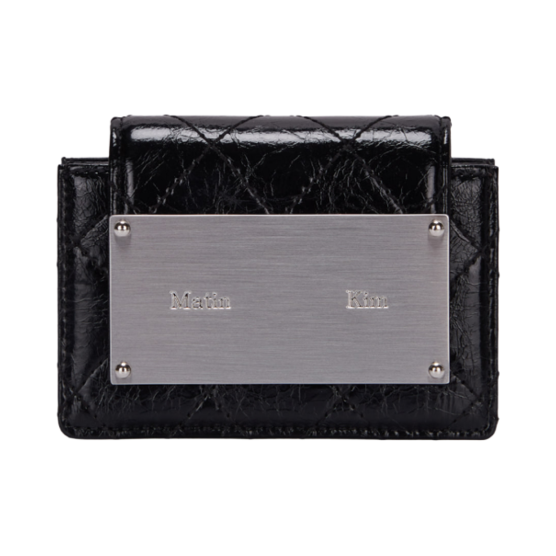 마뗑킴 퀼팅 아코디언 지갑 블랙(Matin Kim Quilting Accordion Wallet Black)